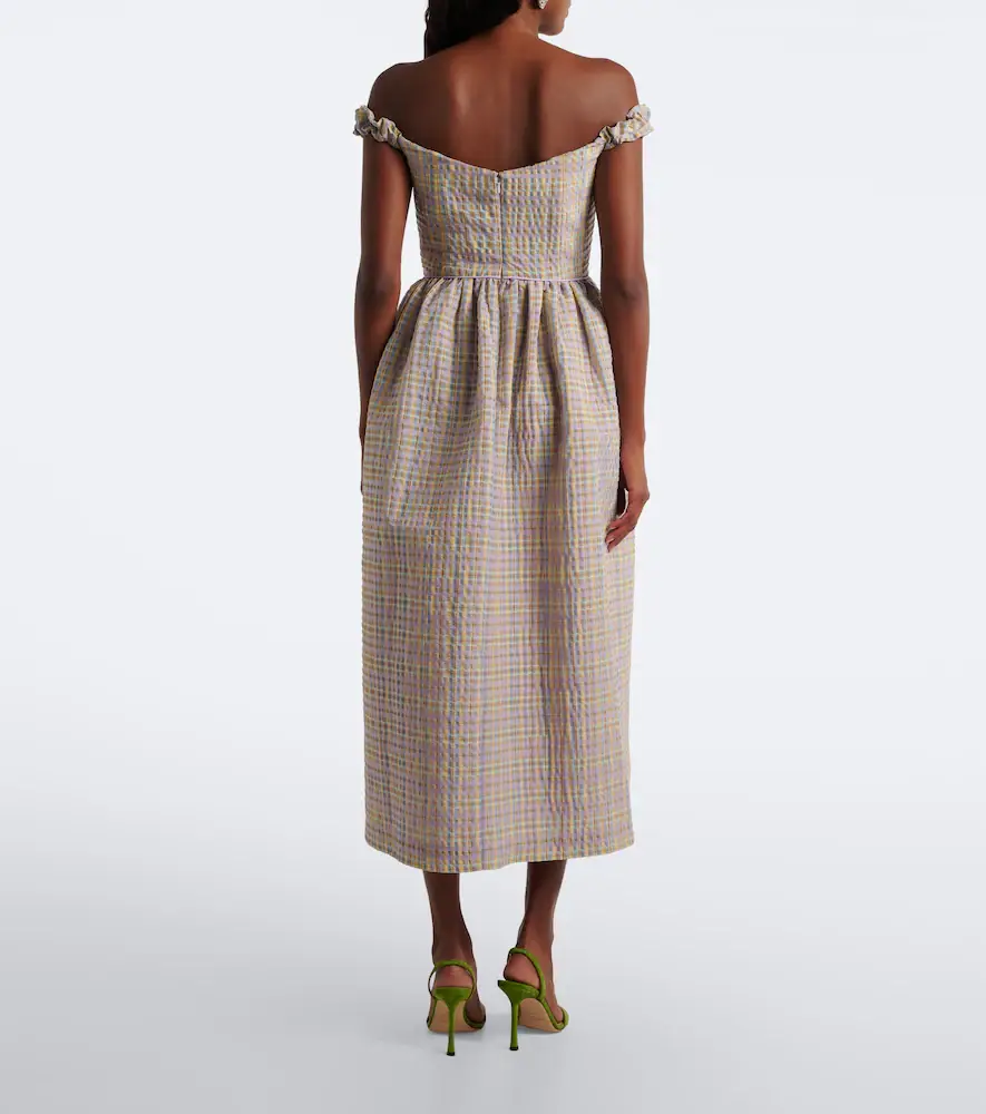 Markarian Ginger off-shoulder seersucker bustier dress | Thumbnail 3 Markarian Ginger off-shoulder seersucker bustier dress | Thumbnail 3