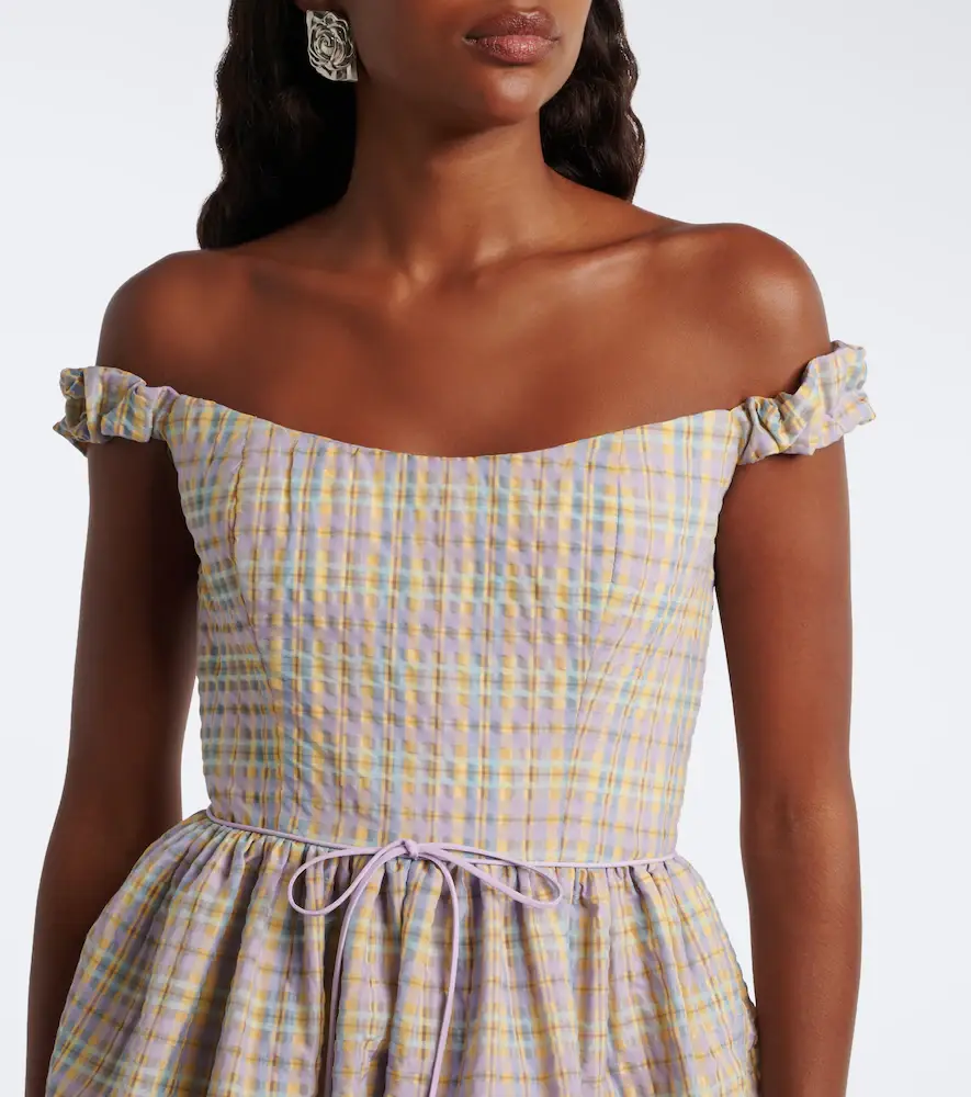 Markarian Ginger off-shoulder seersucker bustier dress | Thumbnail 5 Markarian Ginger off-shoulder seersucker bustier dress | Thumbnail 5