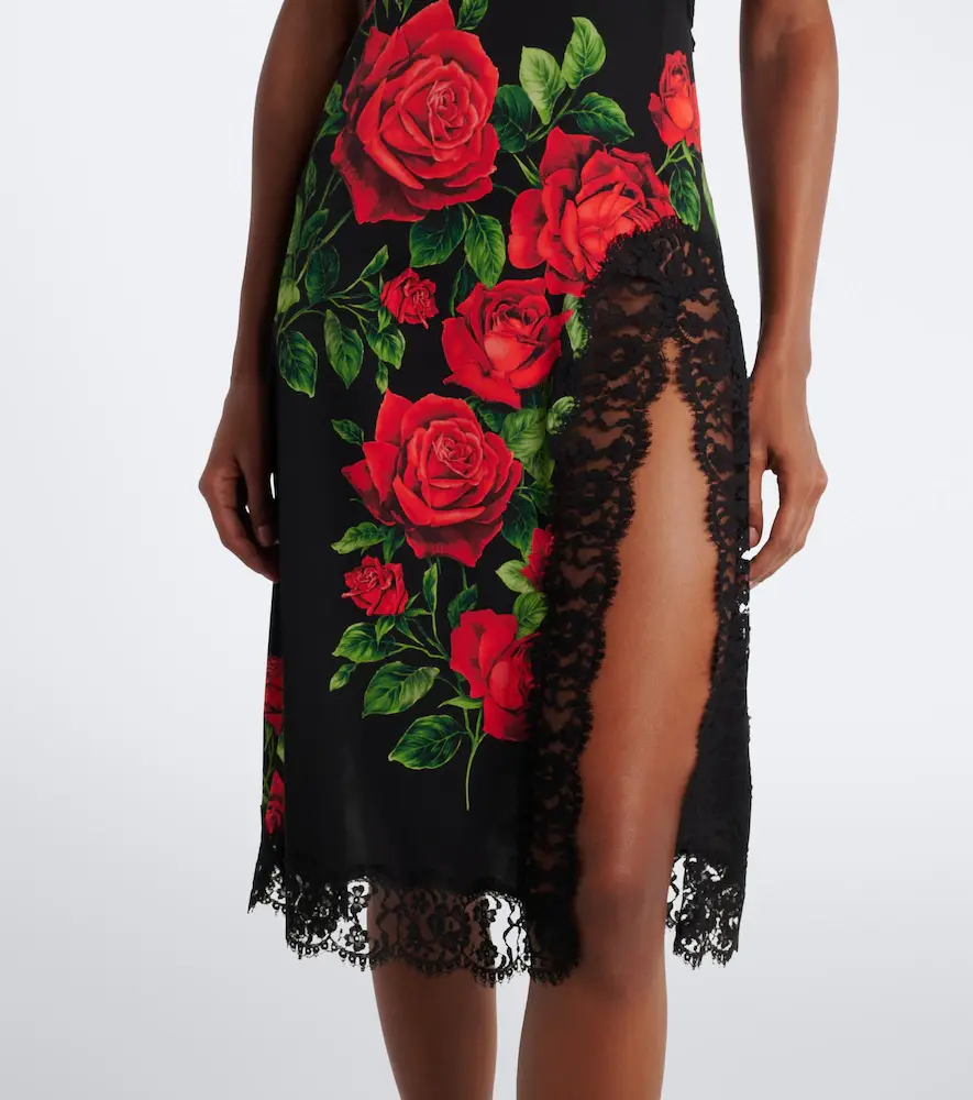 Dolce & Gabbana Floral silk and cotton-blend slip dress | Thumbnail 4 Dolce & Gabbana Floral silk and cotton-blend slip dress | Thumbnail 4