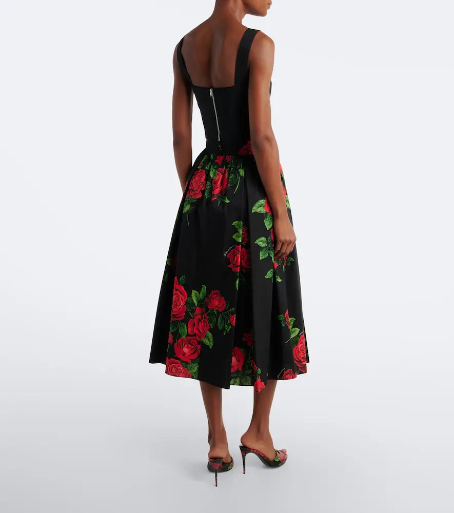 Dolce & Gabbana Floral cotton poplin midi skirt | Thumbnail 5