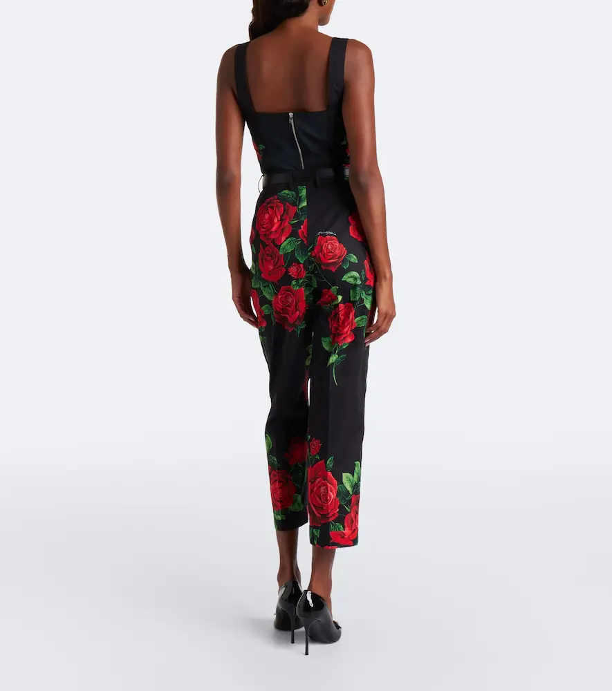 Dolce & Gabbana Floral cropped cotton straight pants | Thumbnail 2