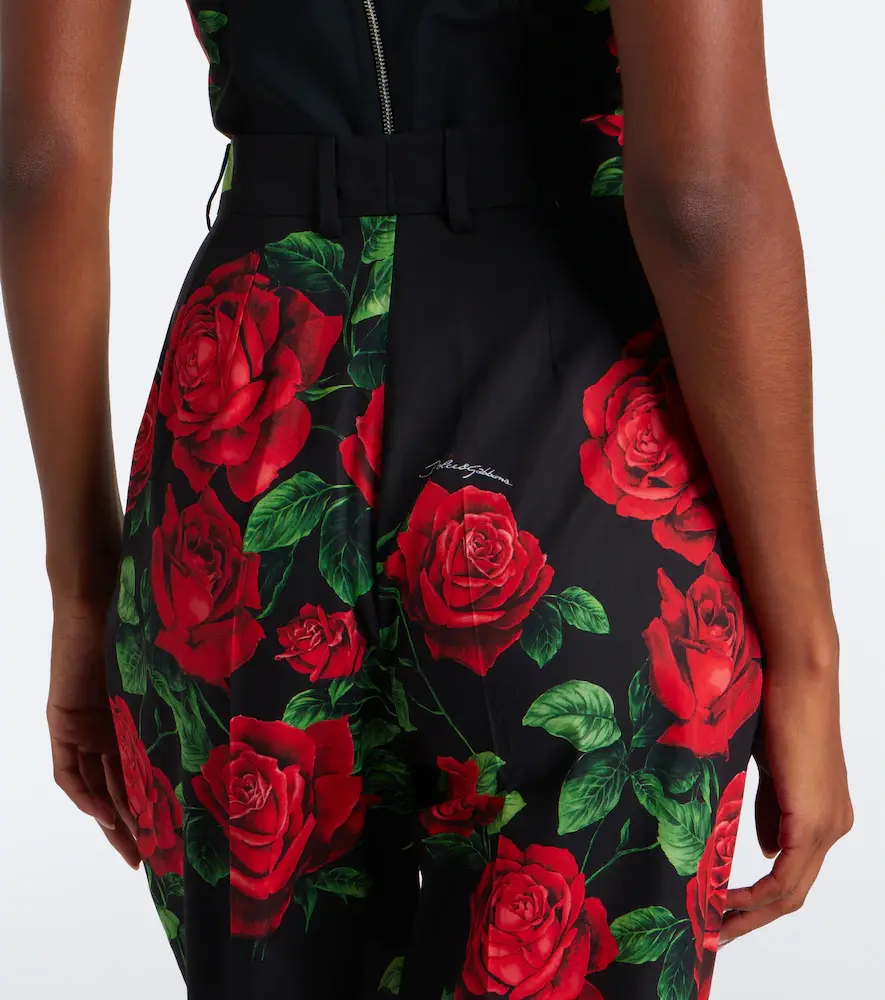 Dolce & Gabbana Floral cropped cotton straight pants | Thumbnail 3