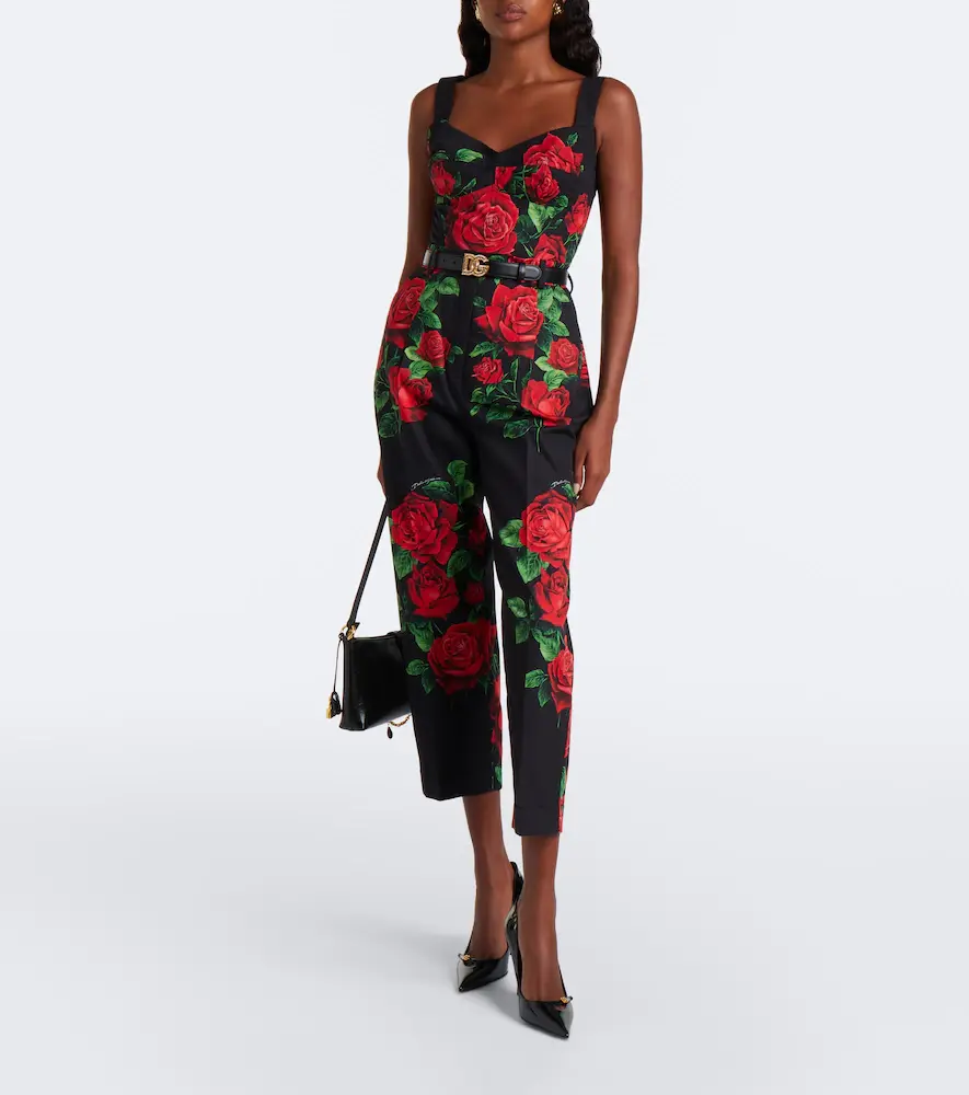 Dolce & Gabbana Floral cropped cotton straight pants | Thumbnail 5