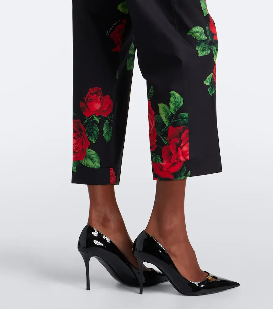 Dolce & Gabbana Floral cropped cotton straight pants | Thumbnail 6