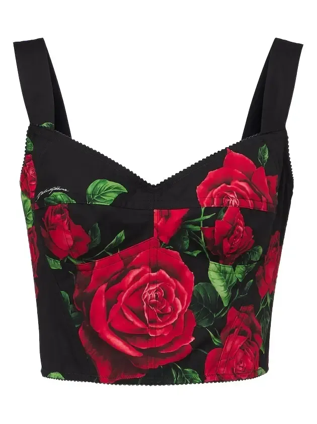 Dolce & Gabbana Floral cotton-blend bustier