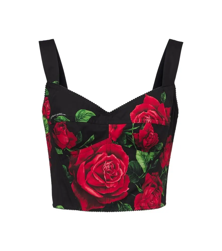 Dolce & Gabbana Floral cotton-blend bustier | Image 1 Dolce & Gabbana Floral cotton-blend bustier | Image 1