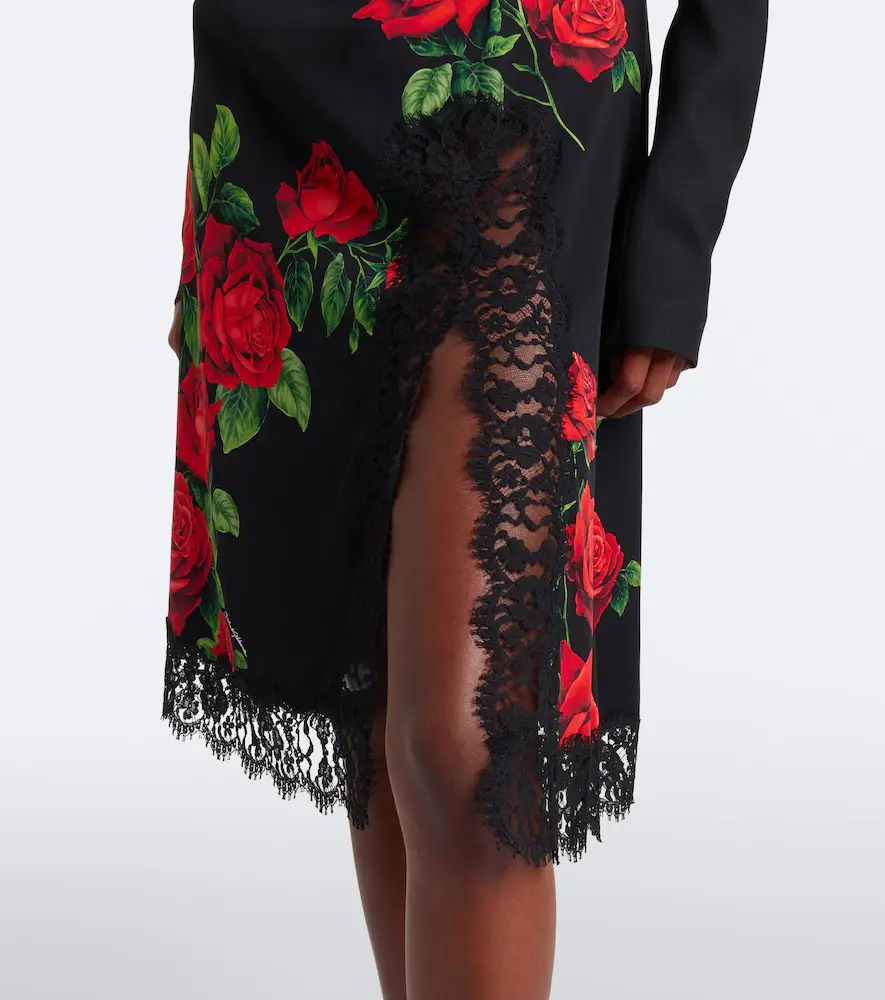 Dolce & Gabbana Floral silk and cotton-blend midi skirt | Thumbnail 2