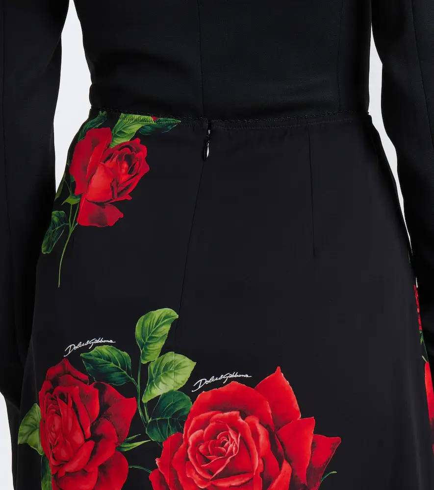 Dolce & Gabbana Floral silk and cotton-blend midi skirt | Thumbnail 6