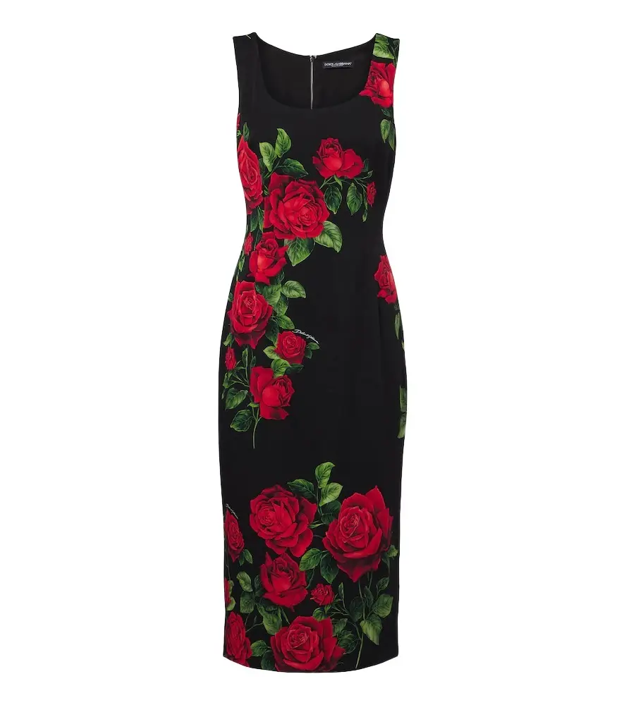 Dolce & Gabbana Floral silk-blend midi dress | Image 1 Dolce & Gabbana Floral silk-blend midi dress | Image 1