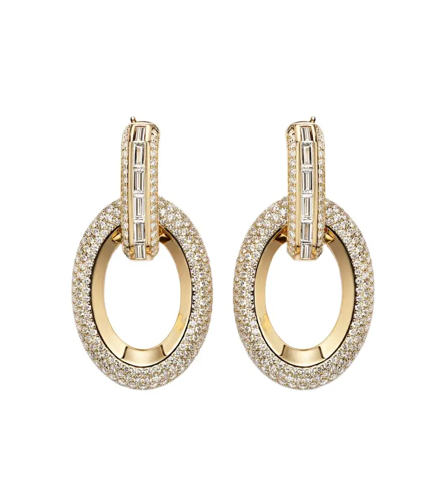 Messika Groove 18kt gold drop earrings with diamonds | Image 1 Messika Groove 18kt gold drop earrings with diamonds | Image 1
