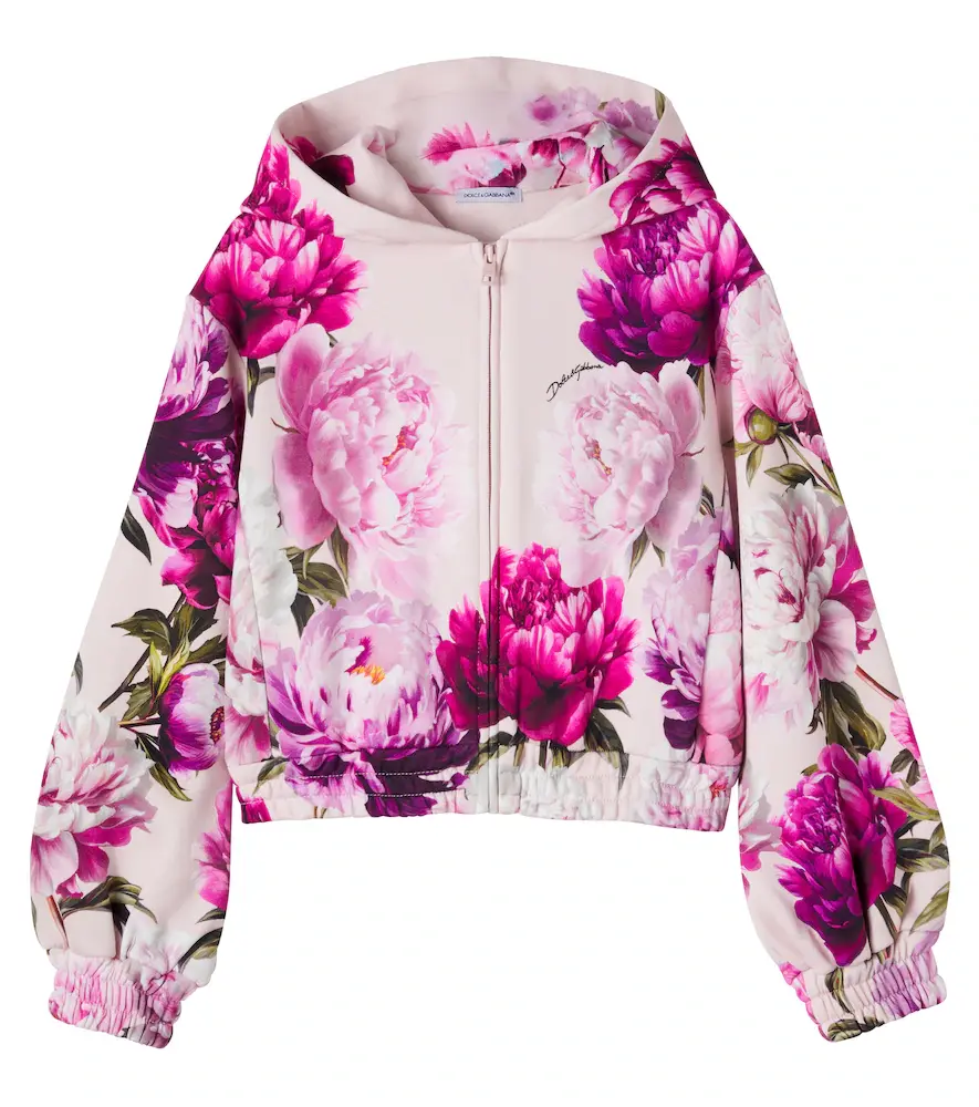 Dolce & Gabbana Kids Floral cotton jersey hoodie | Image 1 Dolce & Gabbana Kids Floral cotton jersey hoodie | Image 1