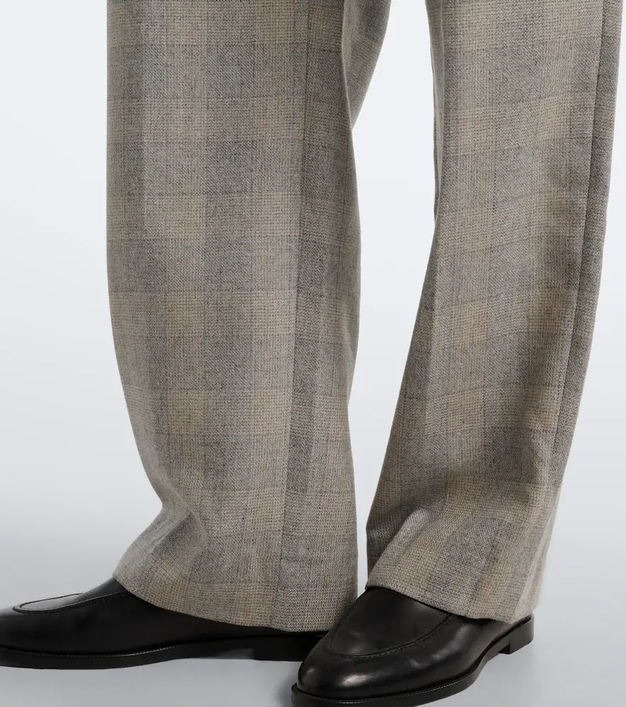 Blazé Milano Blazé Milano Fox checked wool, silk, and cashmere straight pants | Thumbnail 2 Blazé Milano Blazé Milano Fox checked wool, silk, and cashmere straight pants | Thumbnail 2