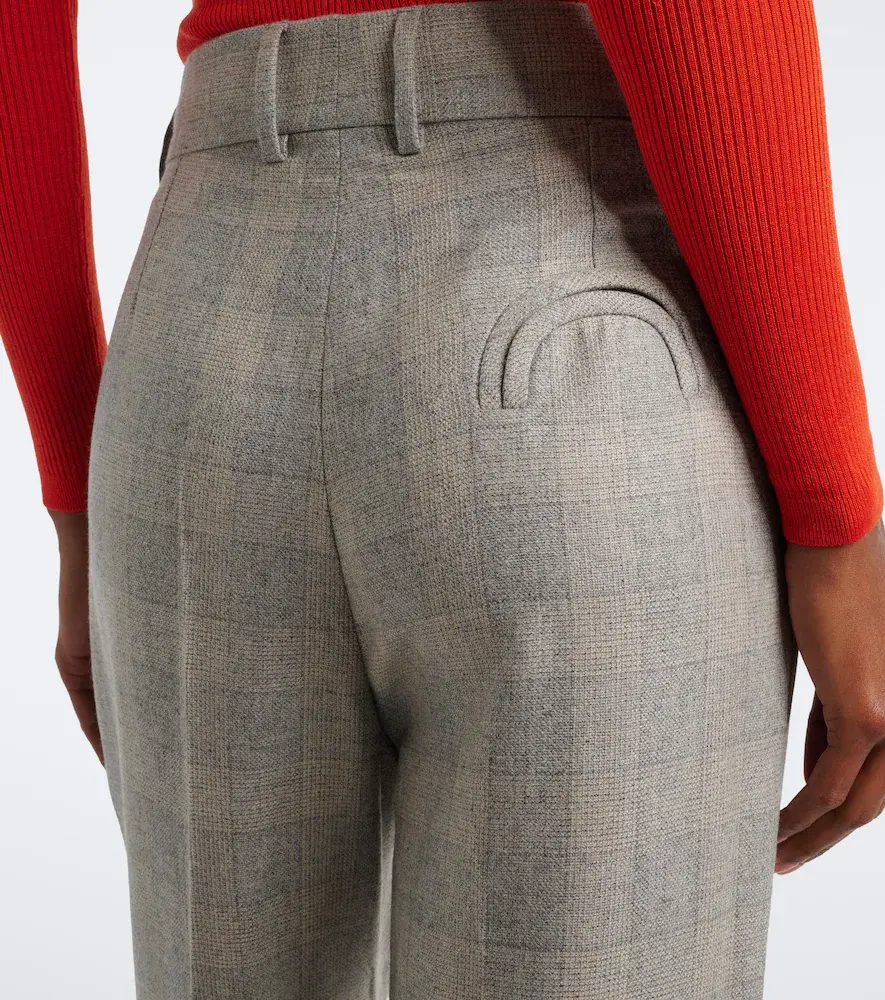 Blazé Milano Blazé Milano Fox checked wool, silk, and cashmere straight pants | Thumbnail 4 Blazé Milano Blazé Milano Fox checked wool, silk, and cashmere straight pants | Thumbnail 4
