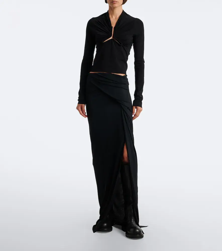 Rick Owens Allanah gathered jersey top | Thumbnail 3 Rick Owens Allanah gathered jersey top | Thumbnail 3
