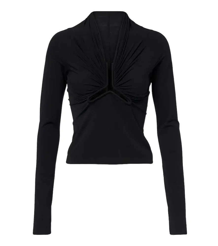 Rick Owens Allanah gathered jersey top | Image 1 Rick Owens Allanah gathered jersey top | Image 1