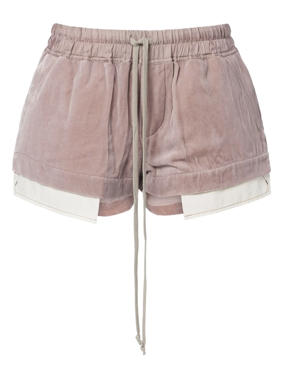 Rick Owens Fog velvet shorts