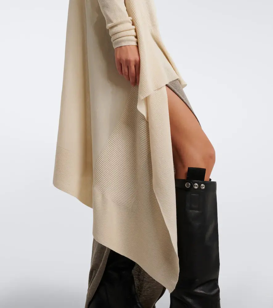 Rick Owens Asymmetric virgin wool cardigan | Thumbnail 2