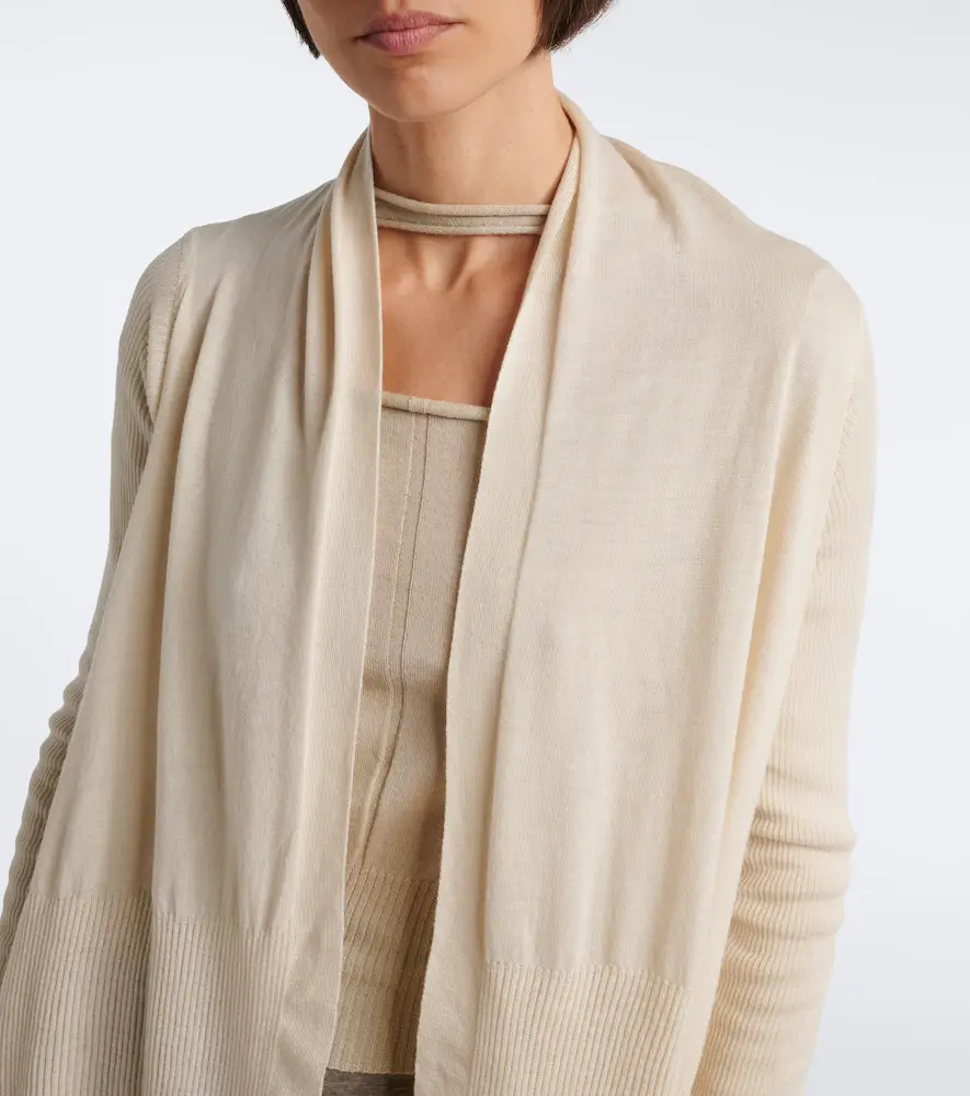 Rick Owens Asymmetric virgin wool cardigan | Thumbnail 4