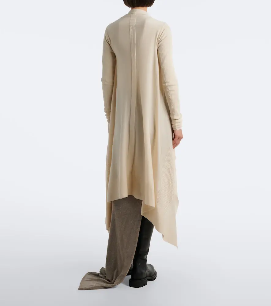 Rick Owens Asymmetric virgin wool cardigan | Thumbnail 5