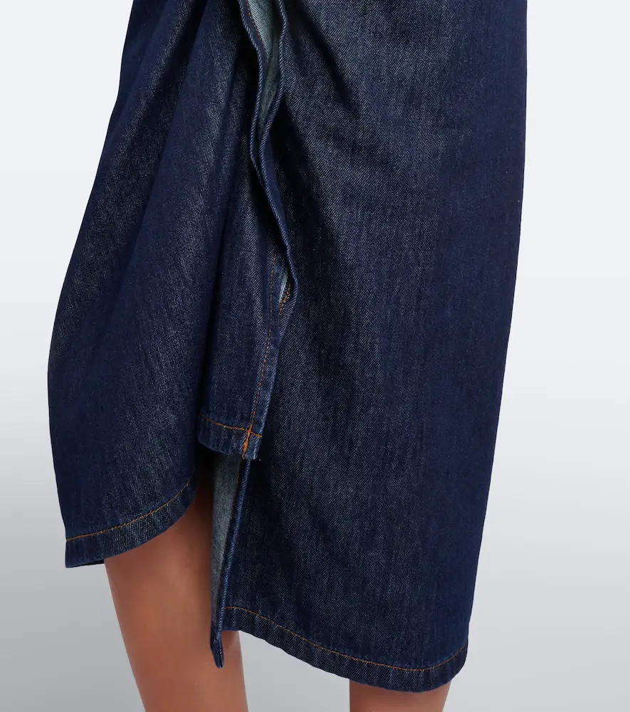 Dries Van Noten Draped asymmetric denim midi skirt | Thumbnail 2 Dries Van Noten Draped asymmetric denim midi skirt | Thumbnail 2