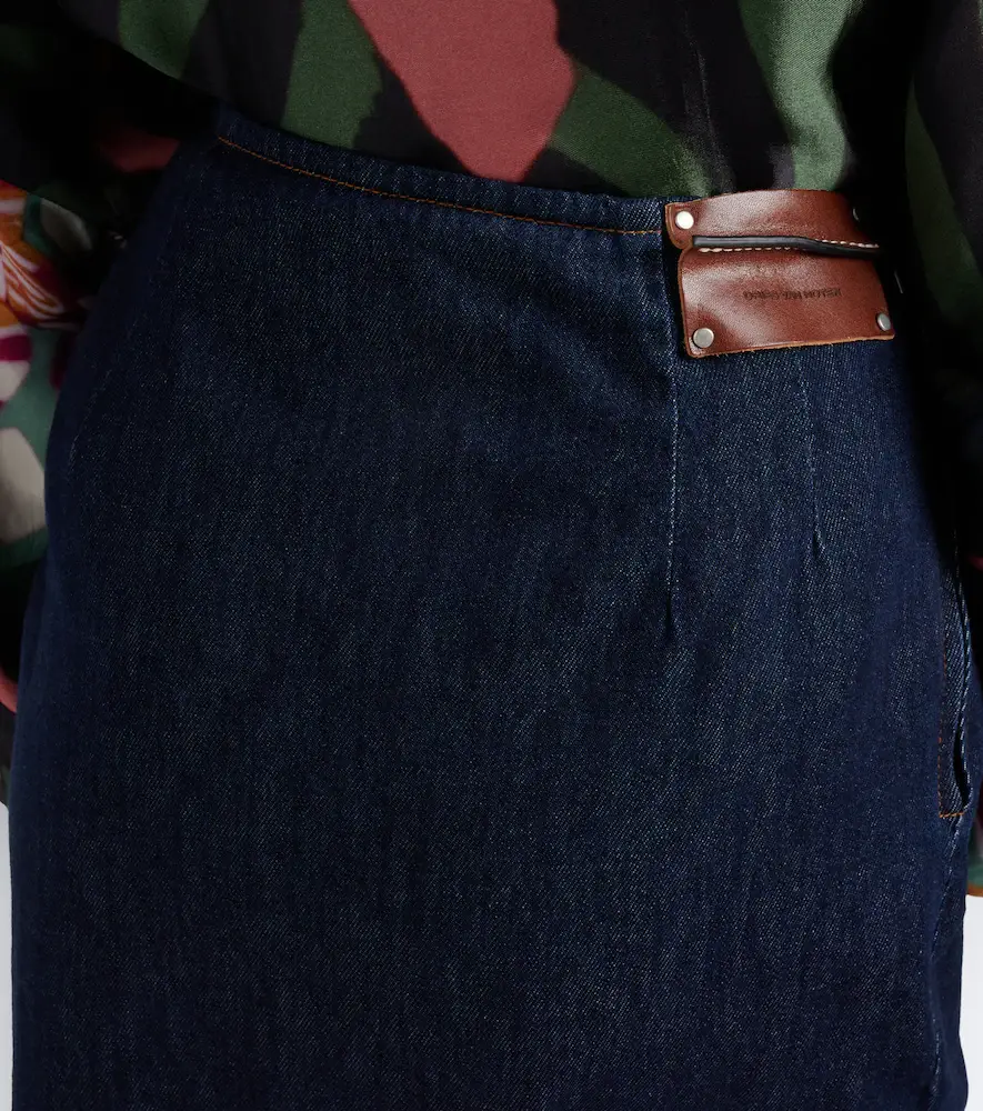 Dries Van Noten Draped asymmetric denim midi skirt | Thumbnail 4 Dries Van Noten Draped asymmetric denim midi skirt | Thumbnail 4