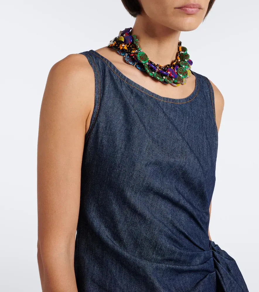 Dries Van Noten Draped denim midi dress | Thumbnail 5 Dries Van Noten Draped denim midi dress | Thumbnail 5