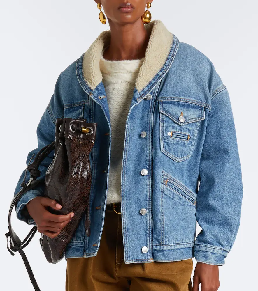 Isabel Marant Pimia fleece-trimmed denim jacket | Thumbnail 6 Isabel Marant Pimia fleece-trimmed denim jacket | Thumbnail 6