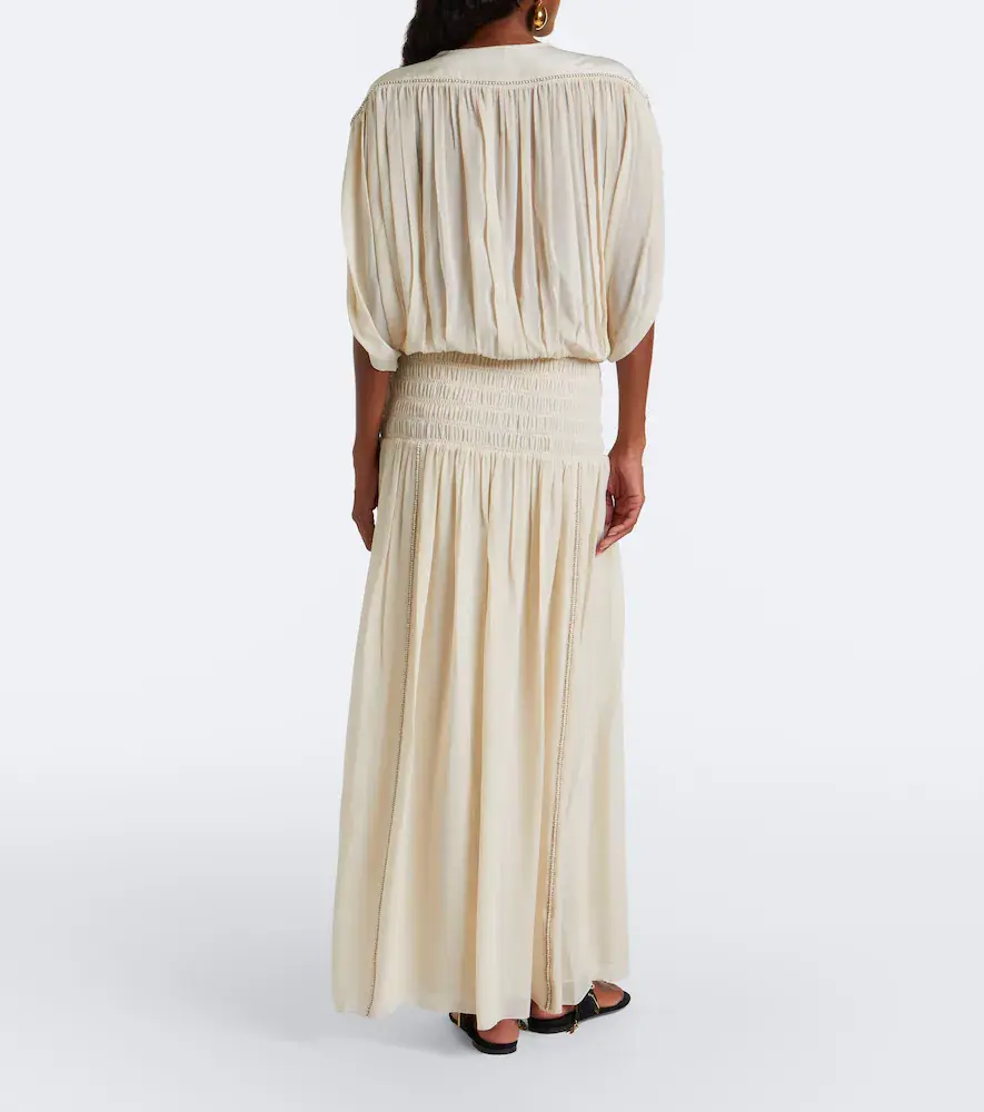 Isabel Marant Nesrine beaded shirred silk maxi dress | Thumbnail 4 Isabel Marant Nesrine beaded shirred silk maxi dress | Thumbnail 4