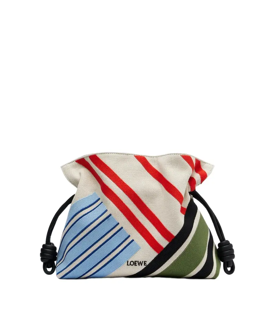 Loewe Flamenco Medium embroidered canvas clutch | Image 1 Loewe Flamenco Medium embroidered canvas clutch | Image 1