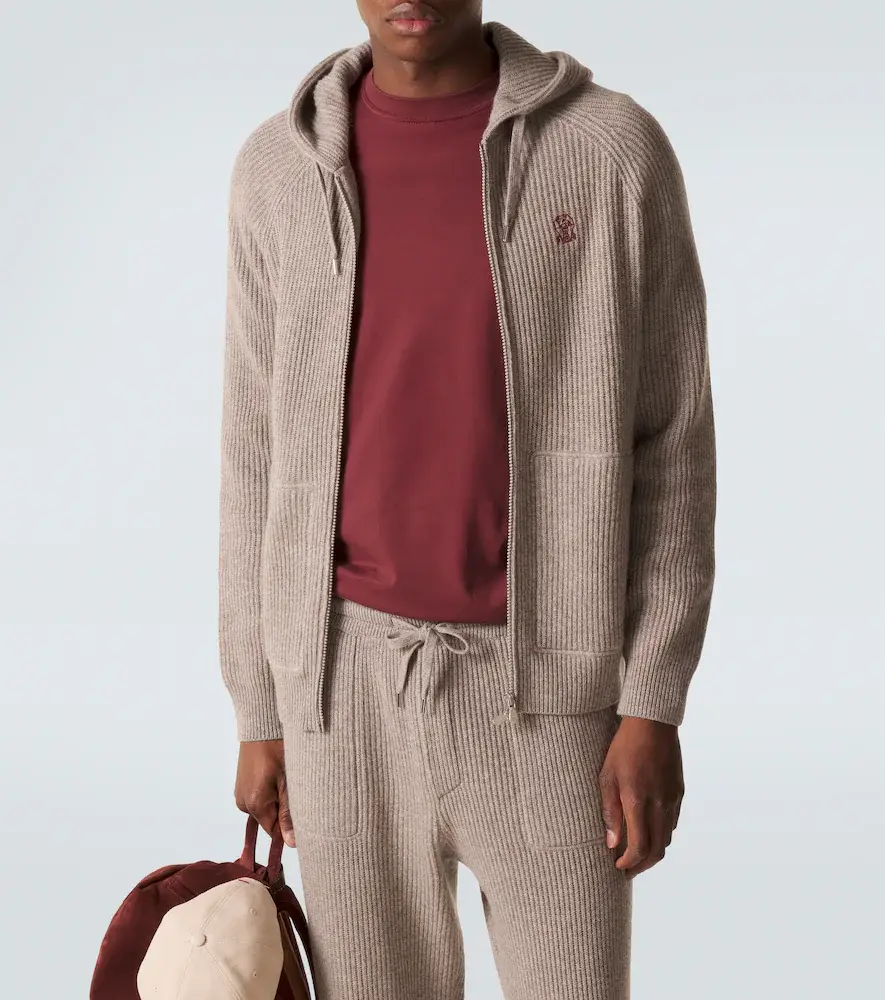 Brunello Cucinelli Ribbed-knit cashmere zip-up cardigan | Thumbnail 2 Brunello Cucinelli Ribbed-knit cashmere zip-up cardigan | Thumbnail 2