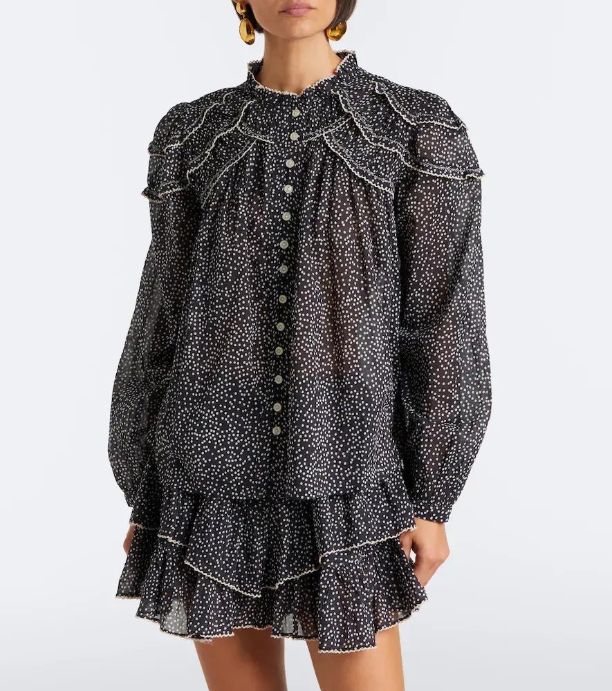 Marant Étoile Christa polka-dot cotton blouse | Thumbnail 3