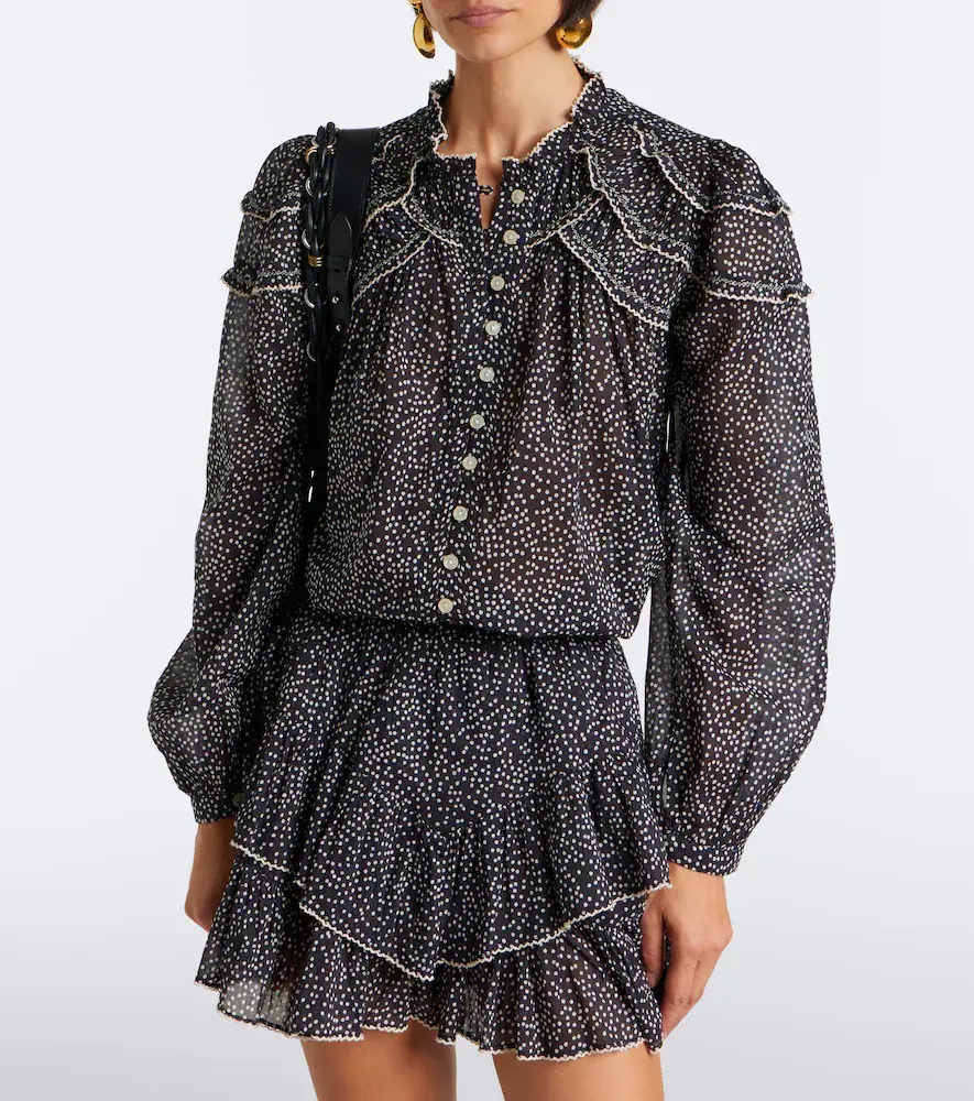 Marant Étoile Christa polka-dot cotton blouse | Thumbnail 4