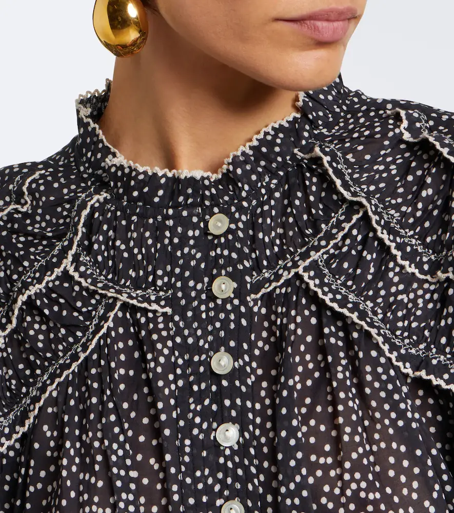 Marant Étoile Christa polka-dot cotton blouse | Thumbnail 5