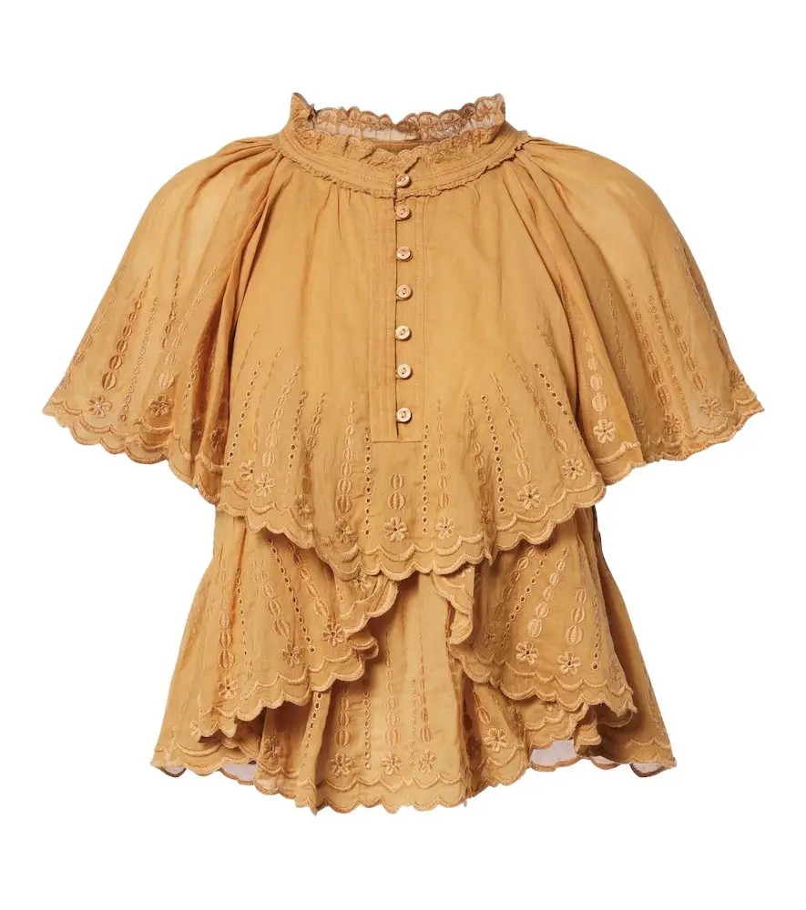 Marant Etoile Lorna embroidered cotton top | Image 1 Marant Etoile Lorna embroidered cotton top | Image 1