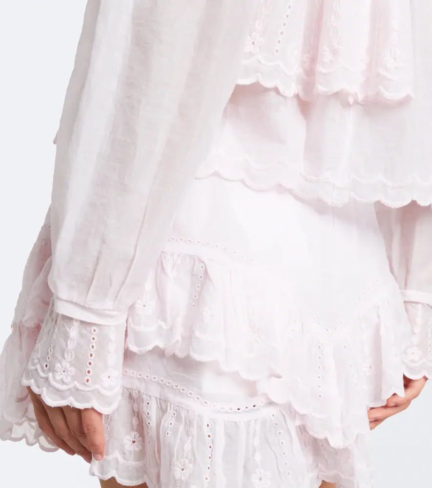 Marant Étoile Kelmon embroidered ruffled cotton blouse | Thumbnail 4 Marant Étoile Kelmon embroidered ruffled cotton blouse | Thumbnail 4