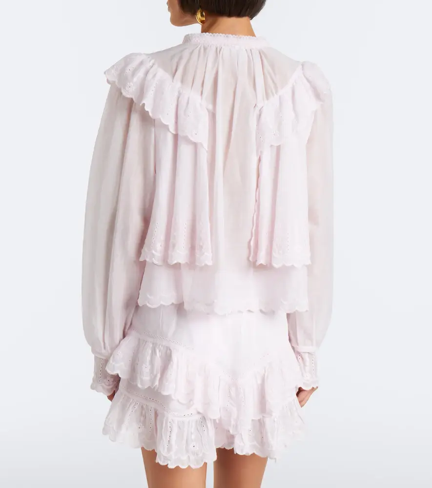 Marant Étoile Kelmon embroidered ruffled cotton blouse | Thumbnail 5 Marant Étoile Kelmon embroidered ruffled cotton blouse | Thumbnail 5