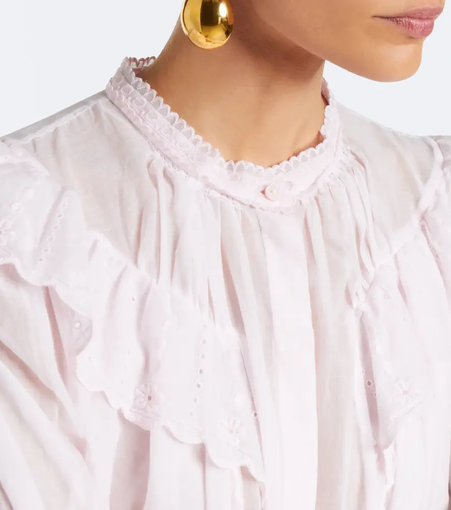Marant Étoile Kelmon embroidered ruffled cotton blouse | Thumbnail 6 Marant Étoile Kelmon embroidered ruffled cotton blouse | Thumbnail 6