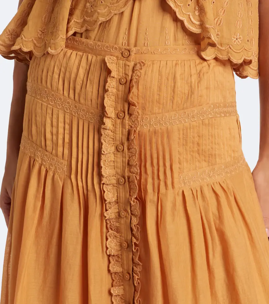 Marant Étoile Loraine embroidered ruffled cotton maxi skirt | Thumbnail 4 Marant Étoile Loraine embroidered ruffled cotton maxi skirt | Thumbnail 4