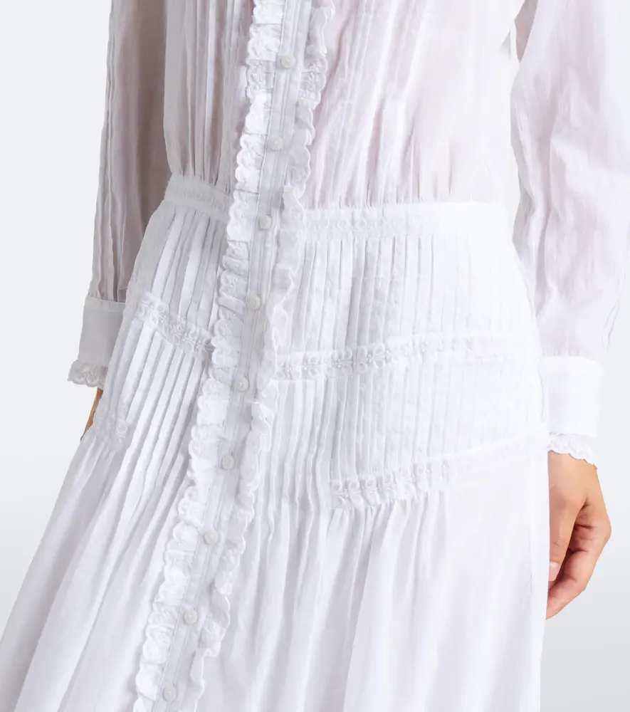 Marant Étoile Lonie embroidered ruffled cotton maxi dress | Thumbnail 3 Marant Étoile Lonie embroidered ruffled cotton maxi dress | Thumbnail 3