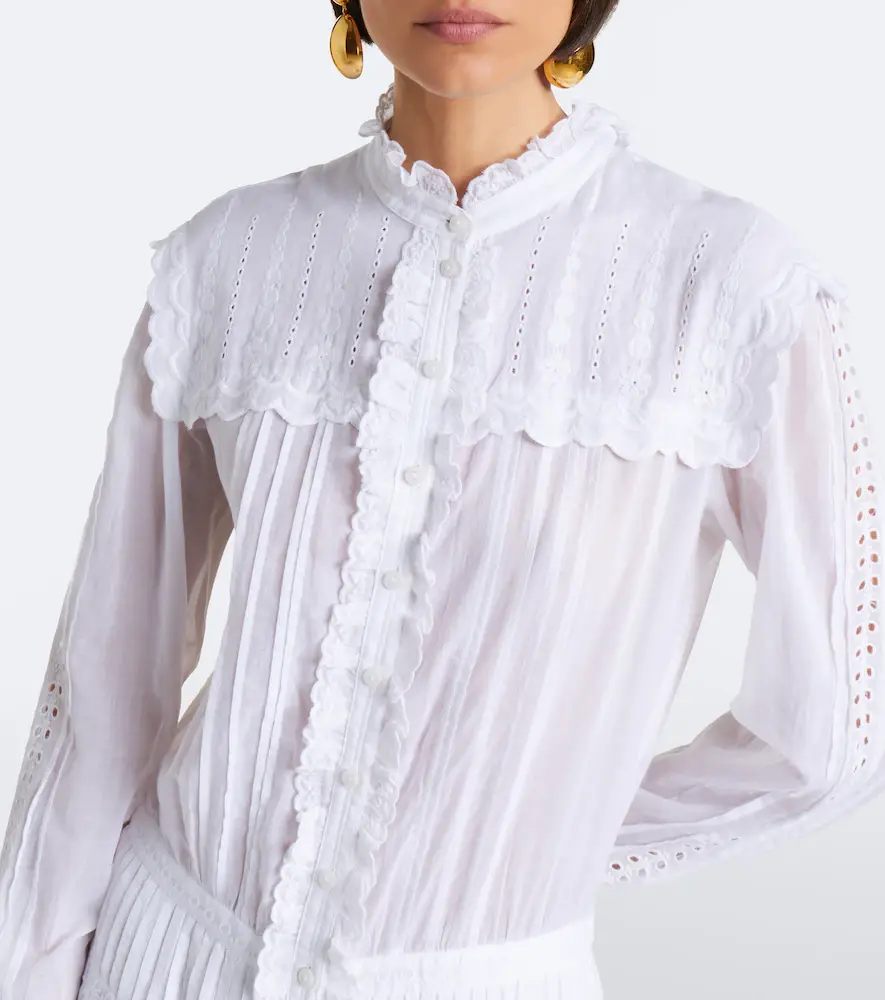 Marant Étoile Lonie embroidered ruffled cotton maxi dress | Thumbnail 6 Marant Étoile Lonie embroidered ruffled cotton maxi dress | Thumbnail 6