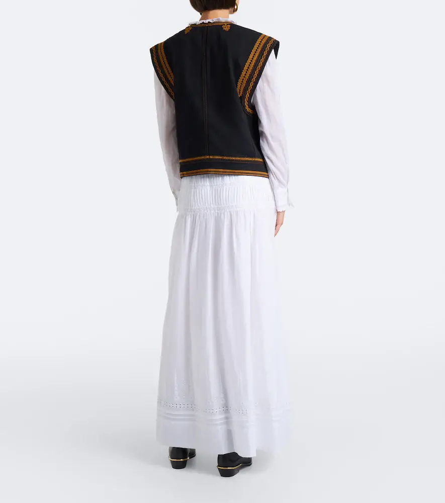 Marant Étoile Lonie embroidered ruffled cotton maxi dress | Thumbnail 7 Marant Étoile Lonie embroidered ruffled cotton maxi dress | Thumbnail 7
