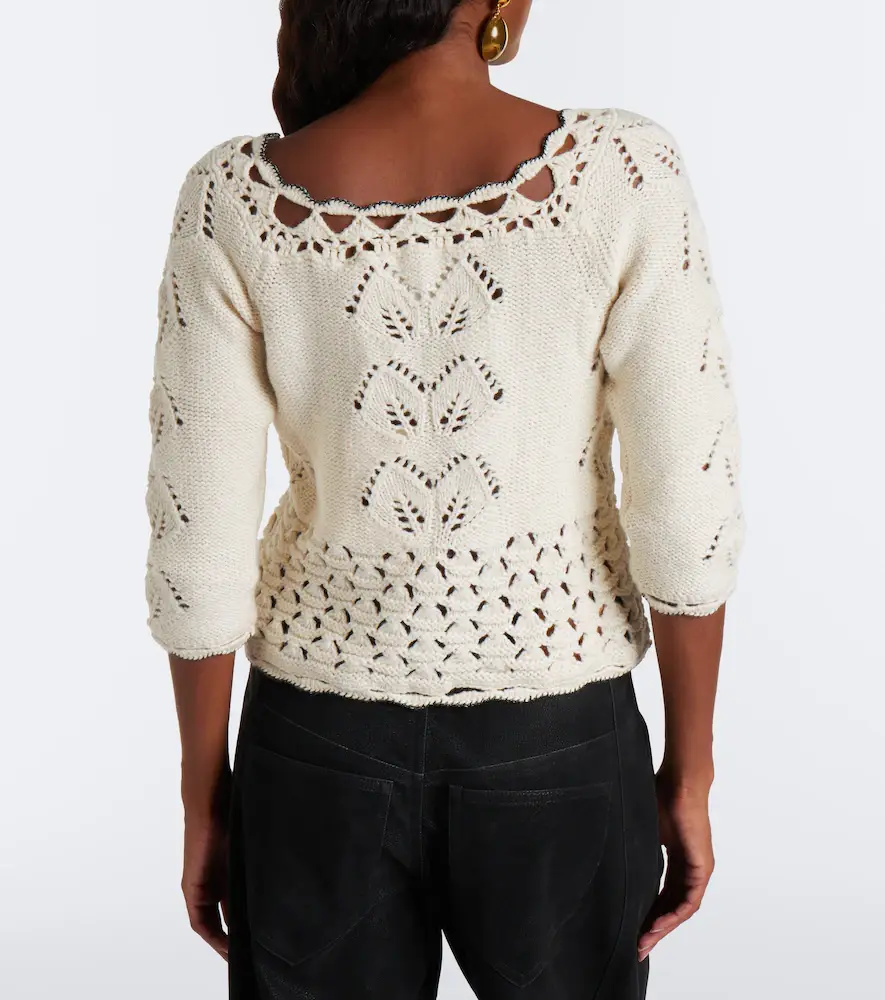 Marant Étoile Lua pointelle cotton and wool sweater | Thumbnail 3 Marant Étoile Lua pointelle cotton and wool sweater | Thumbnail 3