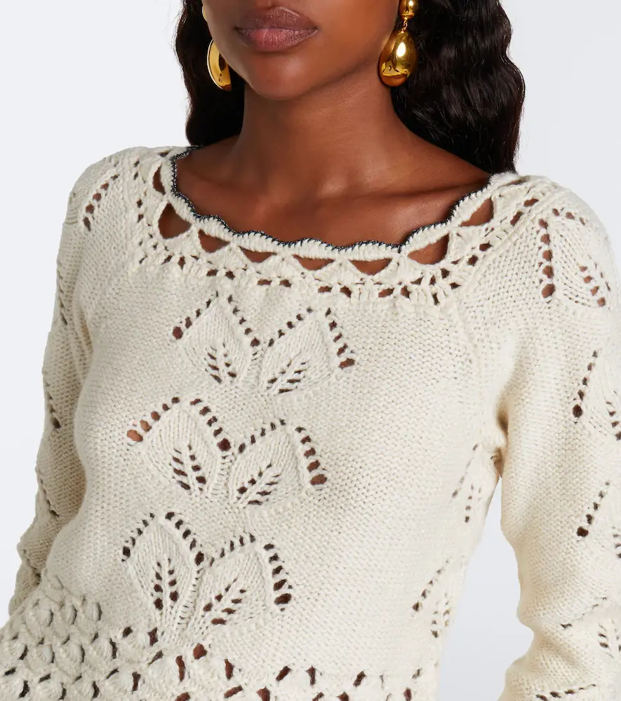 Marant Étoile Lua pointelle cotton and wool sweater | Thumbnail 6 Marant Étoile Lua pointelle cotton and wool sweater | Thumbnail 6