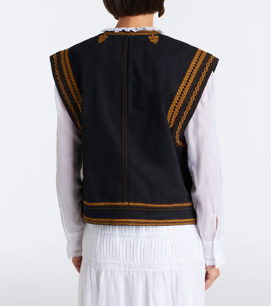 Marant Étoile Edmee embroidered denim vest | Thumbnail 3 Marant Étoile Edmee embroidered denim vest | Thumbnail 3