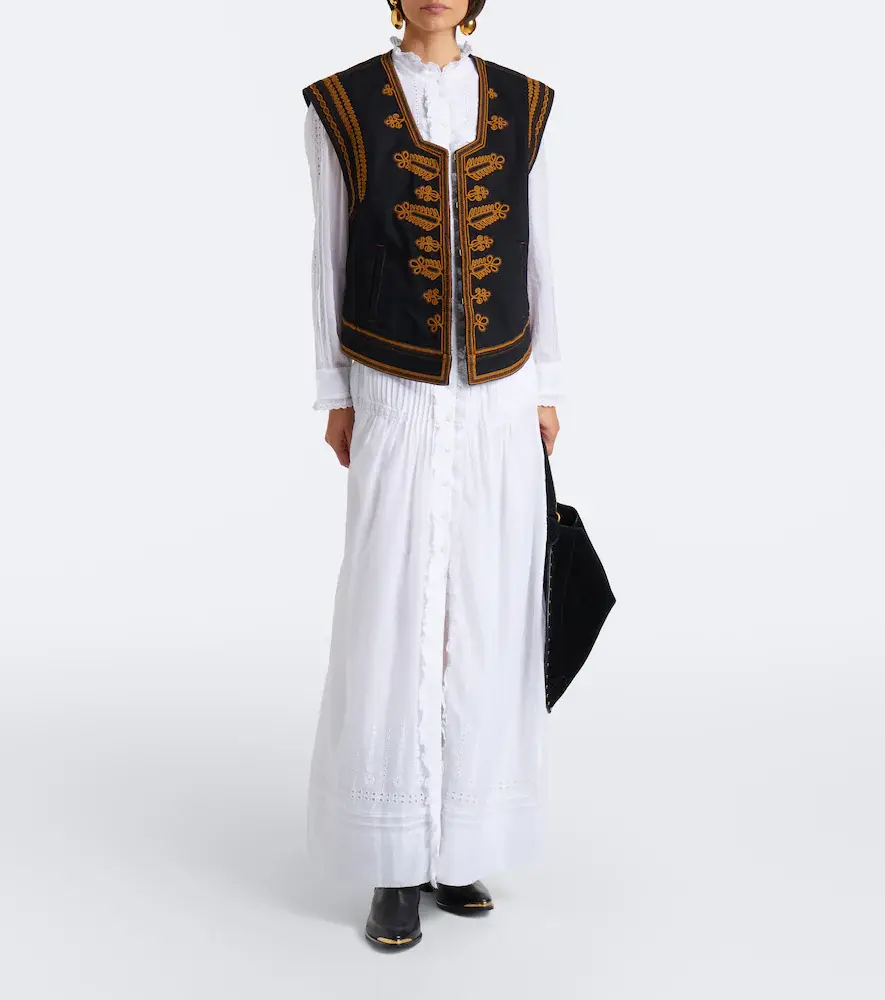 Marant Étoile Edmee embroidered denim vest | Thumbnail 5 Marant Étoile Edmee embroidered denim vest | Thumbnail 5