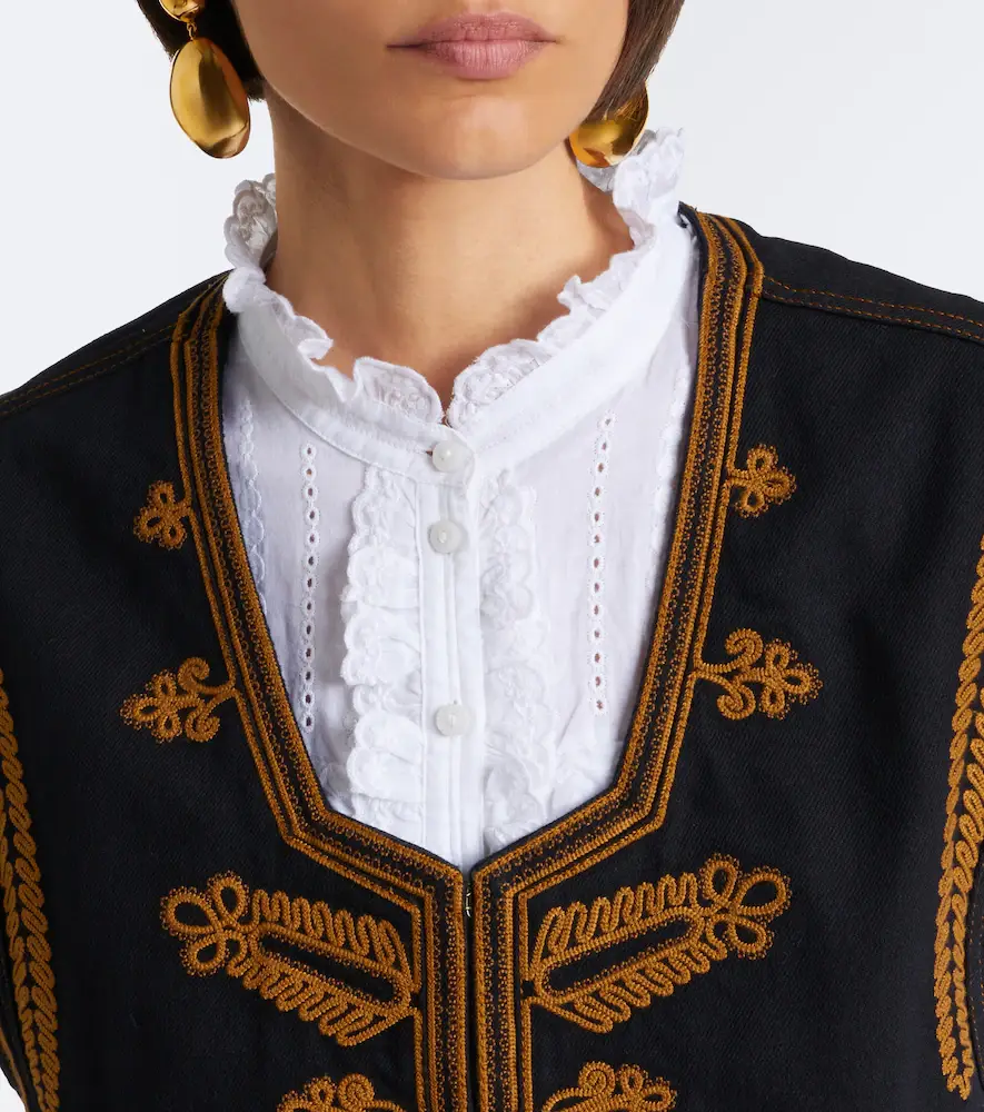 Marant Étoile Edmee embroidered denim vest | Thumbnail 6 Marant Étoile Edmee embroidered denim vest | Thumbnail 6