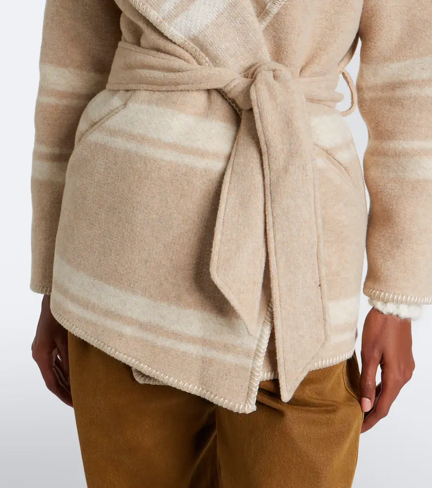 Marant Étoile Brea striped wrap coat | Thumbnail 4