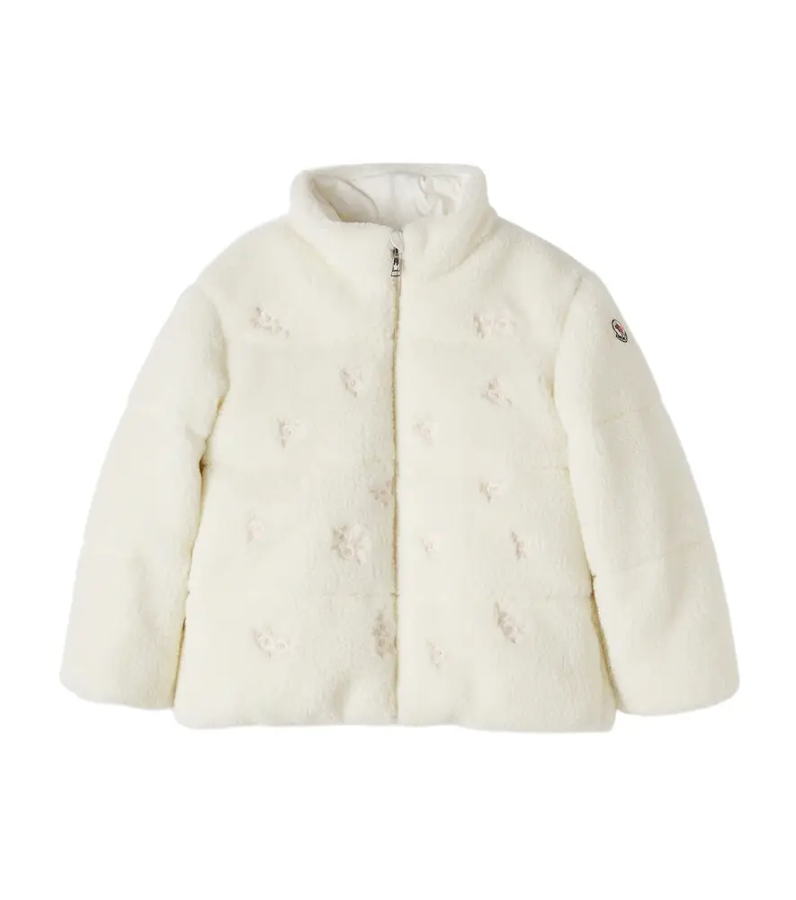 Moncler Enfant Baby Chiara embroidered teddy puffer jacket | Image 1 Moncler Enfant Baby Chiara embroidered teddy puffer jacket | Image 1