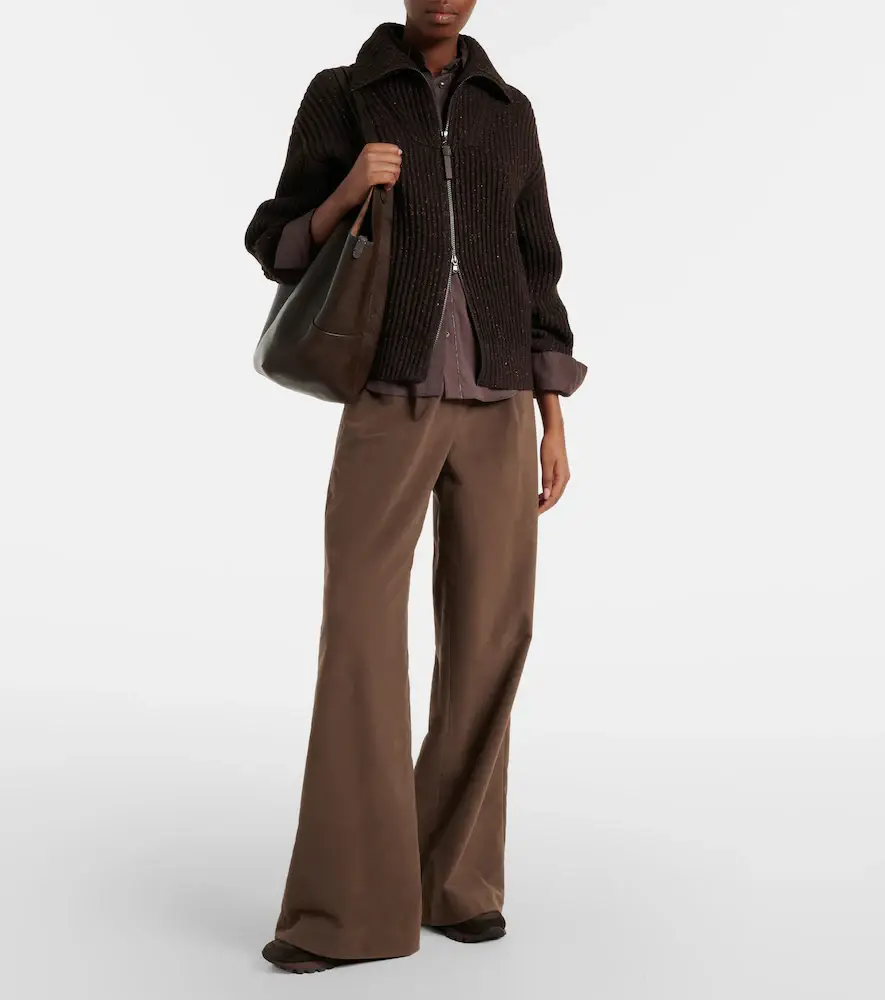 Brunello Cucinelli Monili shearling-trimmed sneakers | Thumbnail 3 Brunello Cucinelli Monili shearling-trimmed sneakers | Thumbnail 3