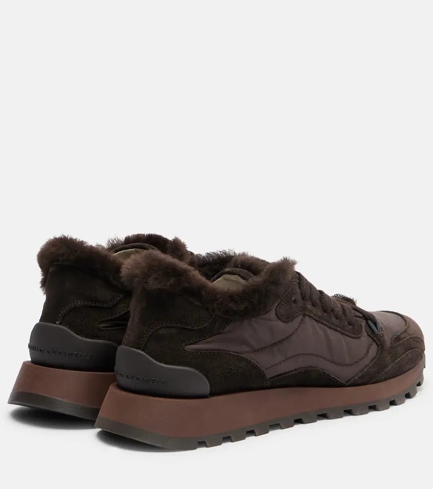 Brunello Cucinelli Monili shearling-trimmed sneakers | Thumbnail 6 Brunello Cucinelli Monili shearling-trimmed sneakers | Thumbnail 6